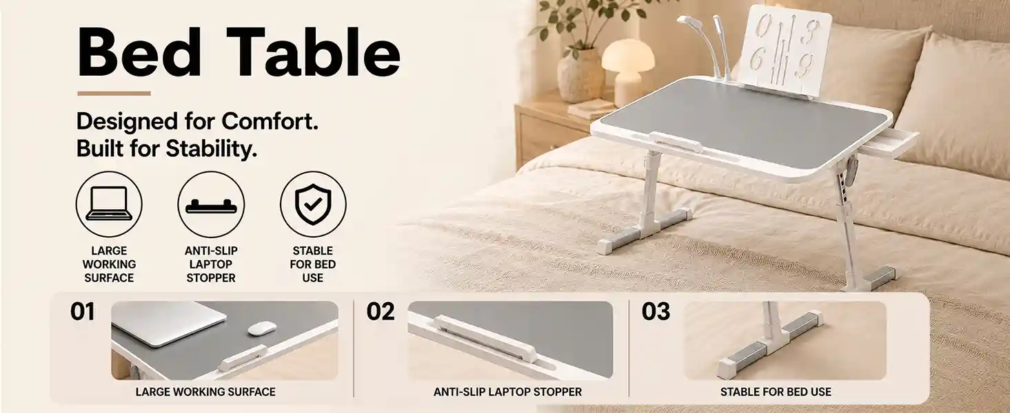 N3-Bed Table-Grey