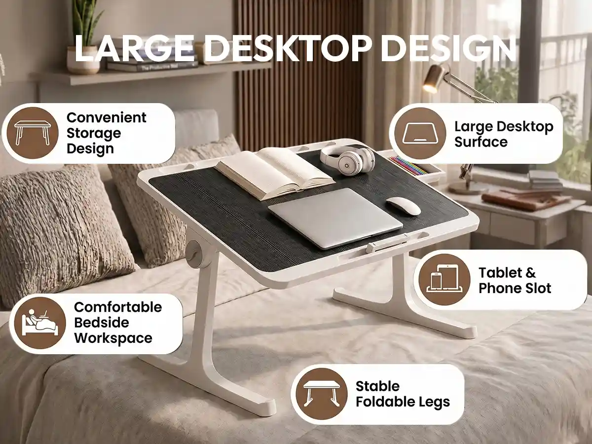 T9 Bed Table - Black & white