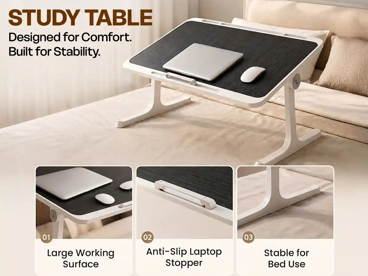 T9 Bed Table - Black & white