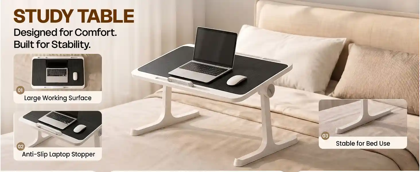 T9 Bed Table - Black & white