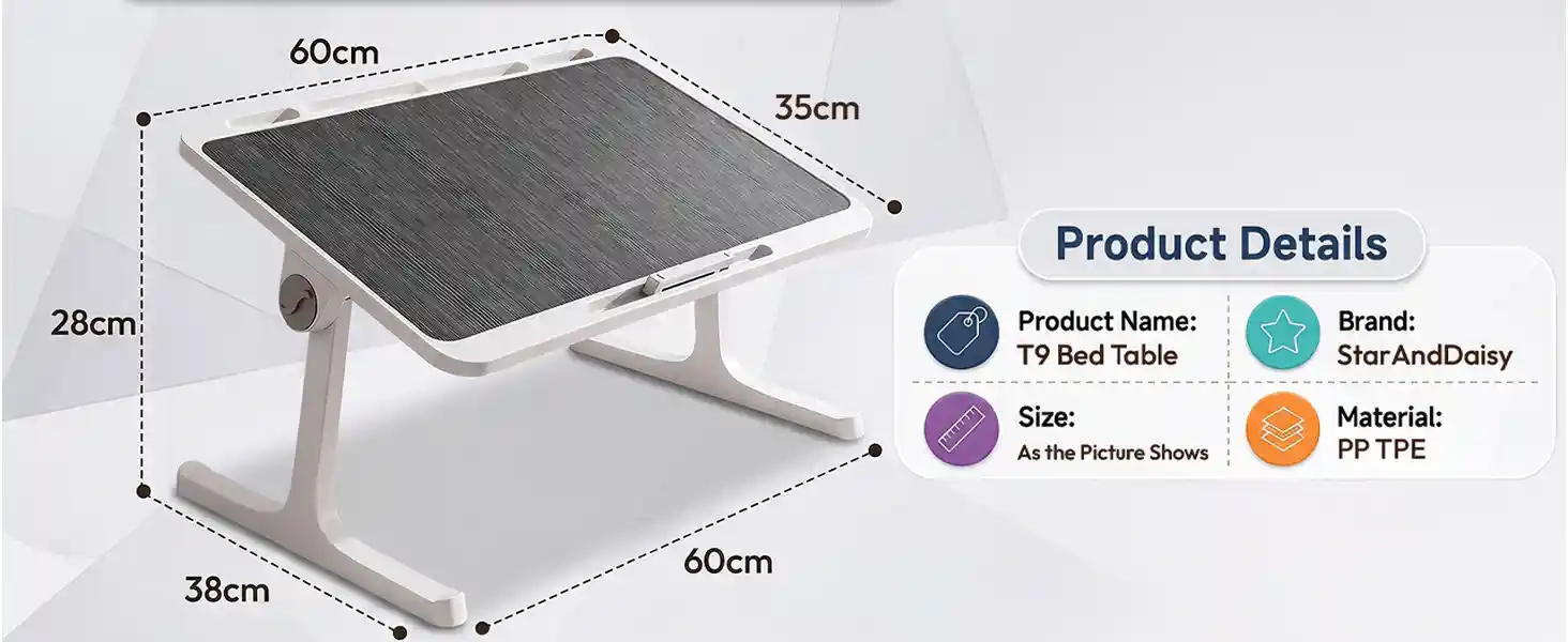 T9 Bed Table - Black & white
