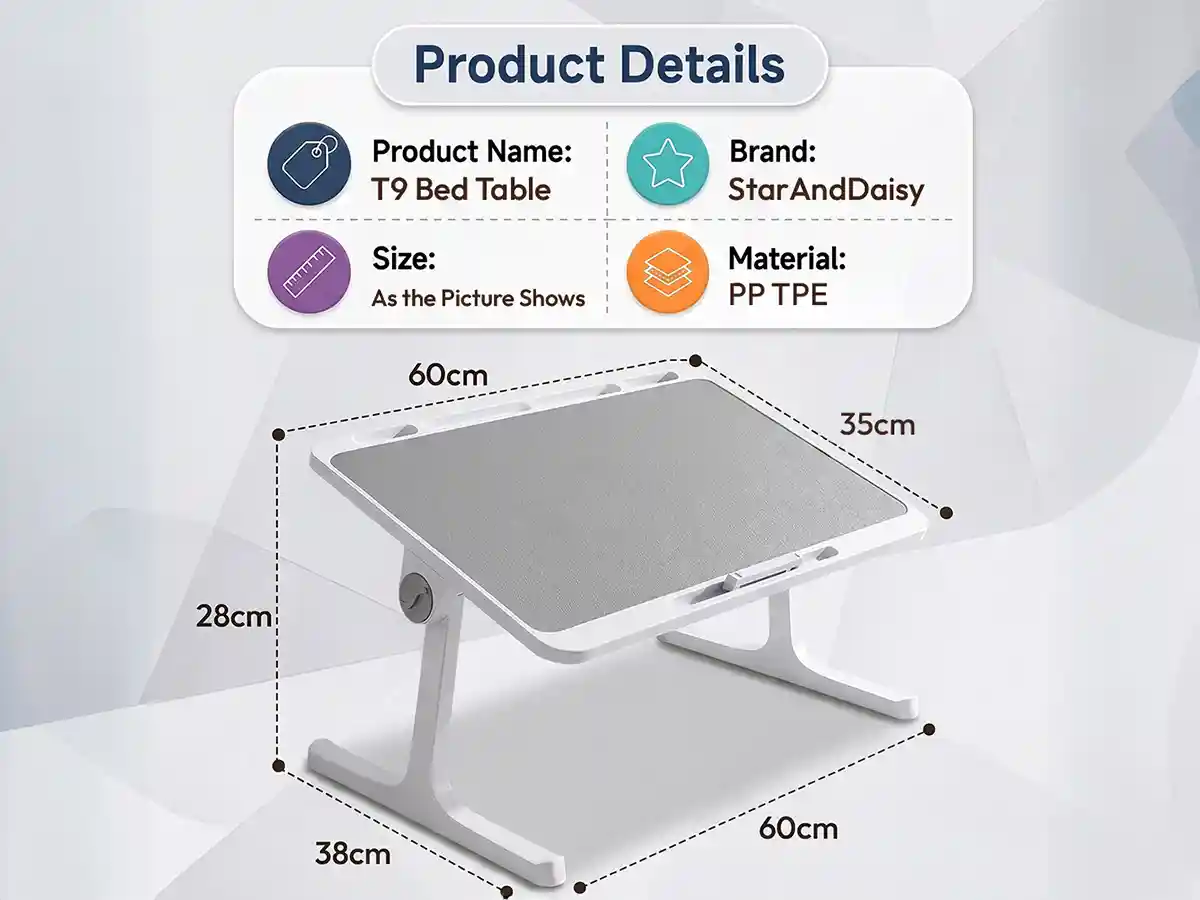 T9 Bed Table - Grey