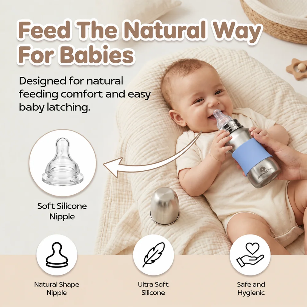 baby milk bottle blue